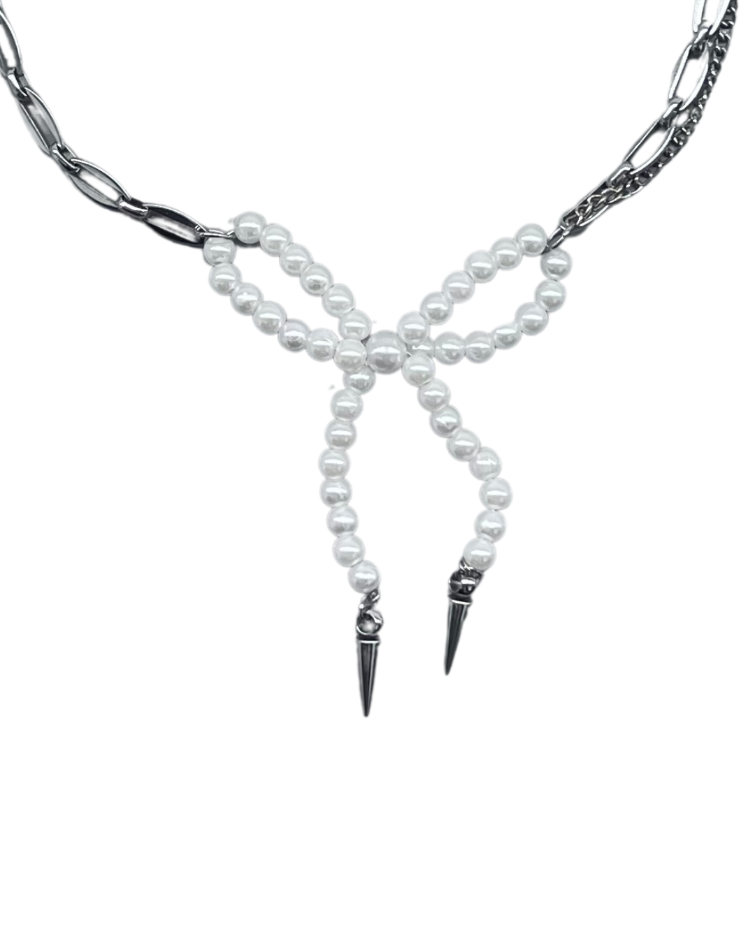 PERLES RARES - COLLIER NOEUD BLANC