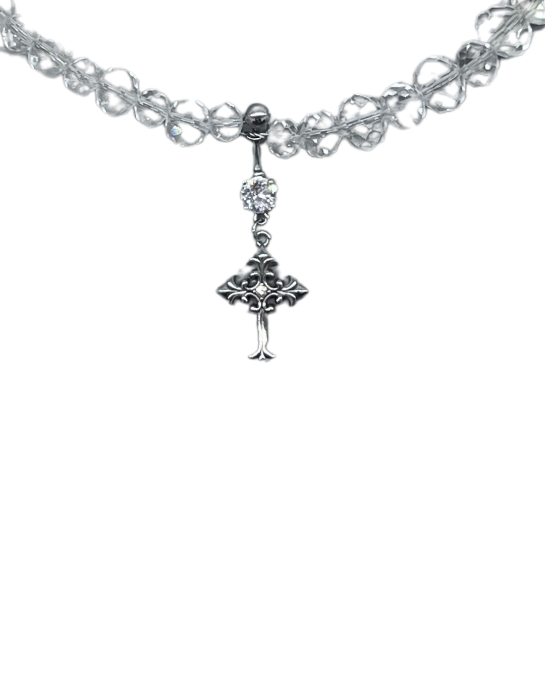 PERLES RARES - COLLIER PERLES BLANCHES & CROIX