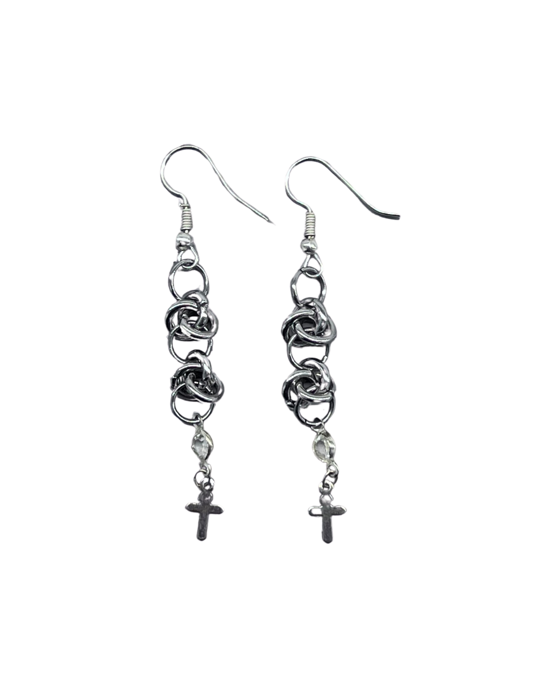 PERLES RARES - BOUCLES D'OREILLES CHAINES & CROIX