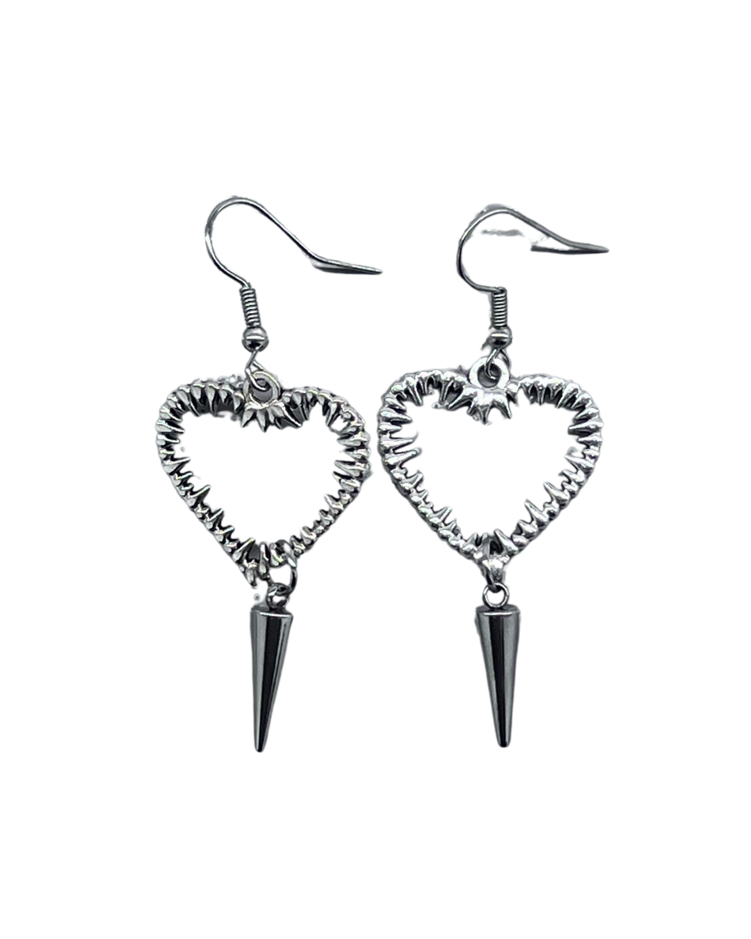 PERLES RARES - BOUCLES D'OREILLES GRAND COEUR & PIQUES