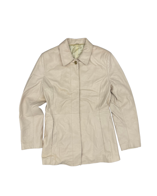 VESTE EN CUIRE - CREME