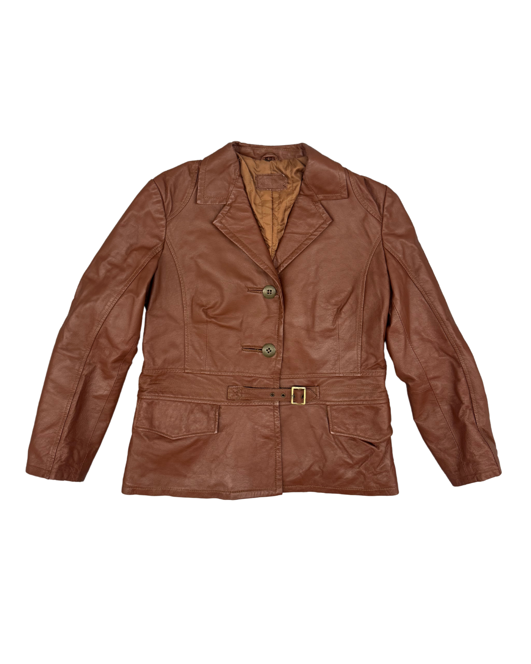 VESTE EN CUIRE - BRUNE