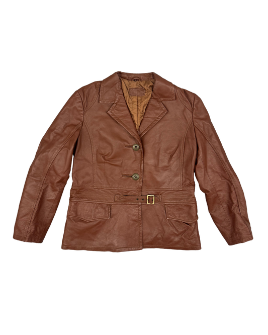 VESTE EN CUIRE - BRUNE