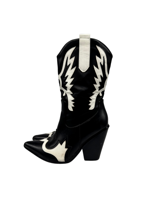 BOTTES - COWBOY NOIRE/BLANCHE