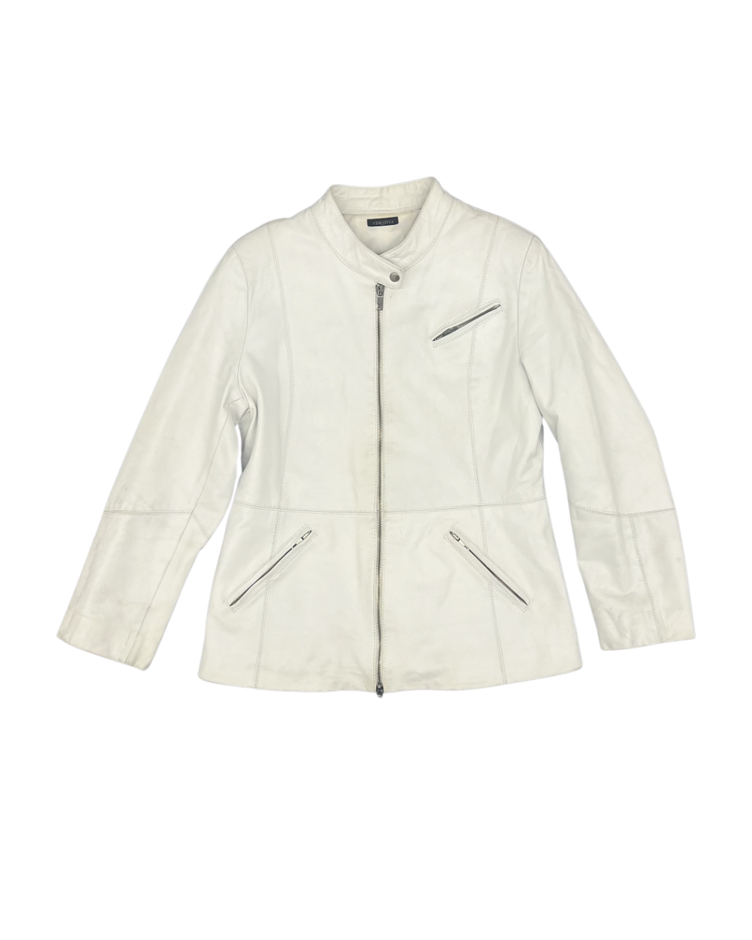SECONDE MAIN - VESTE EN CUIRE BLANCHE ENIGMA