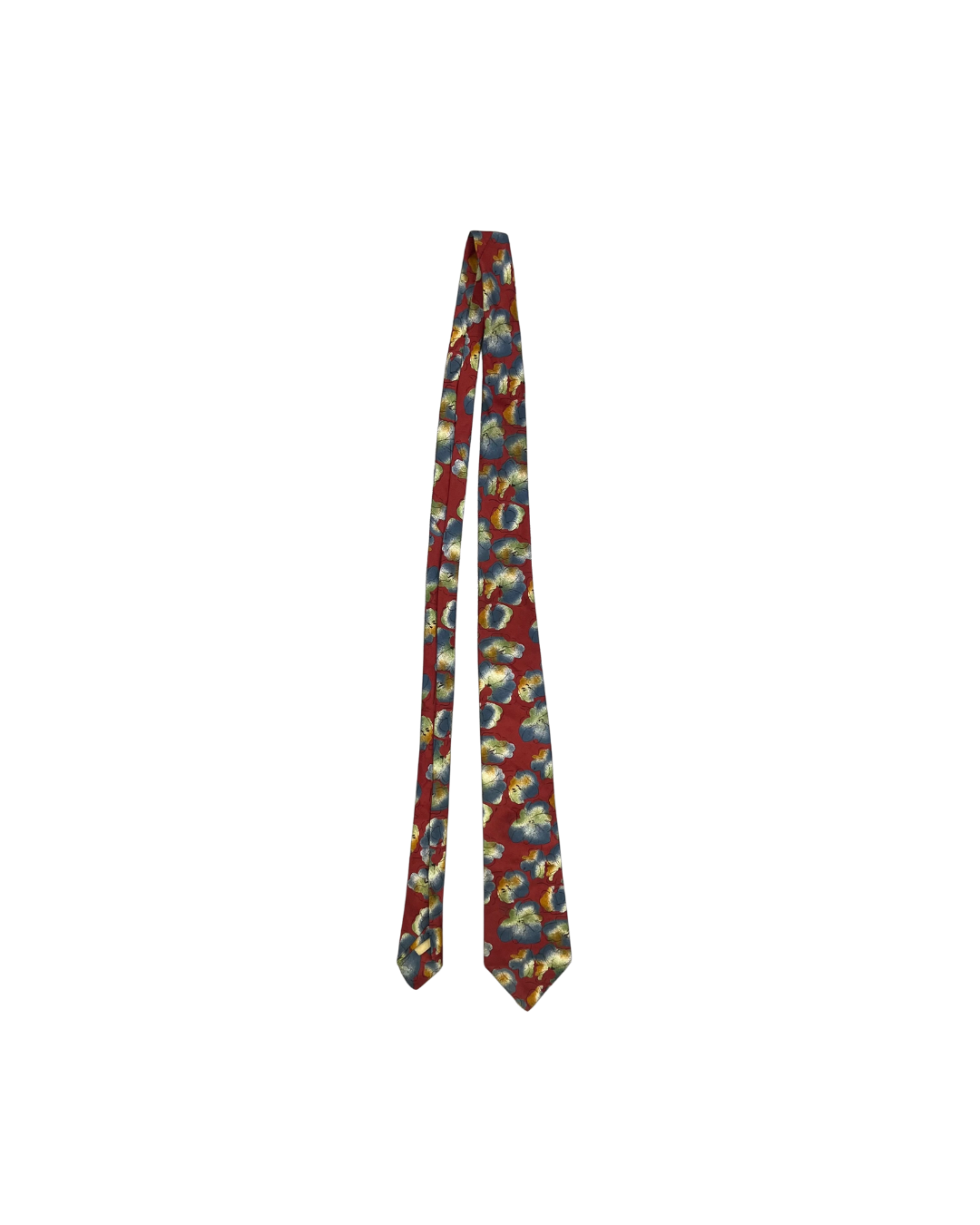 SECONDE MAIN - CRAVATE ROUGE FLEURE