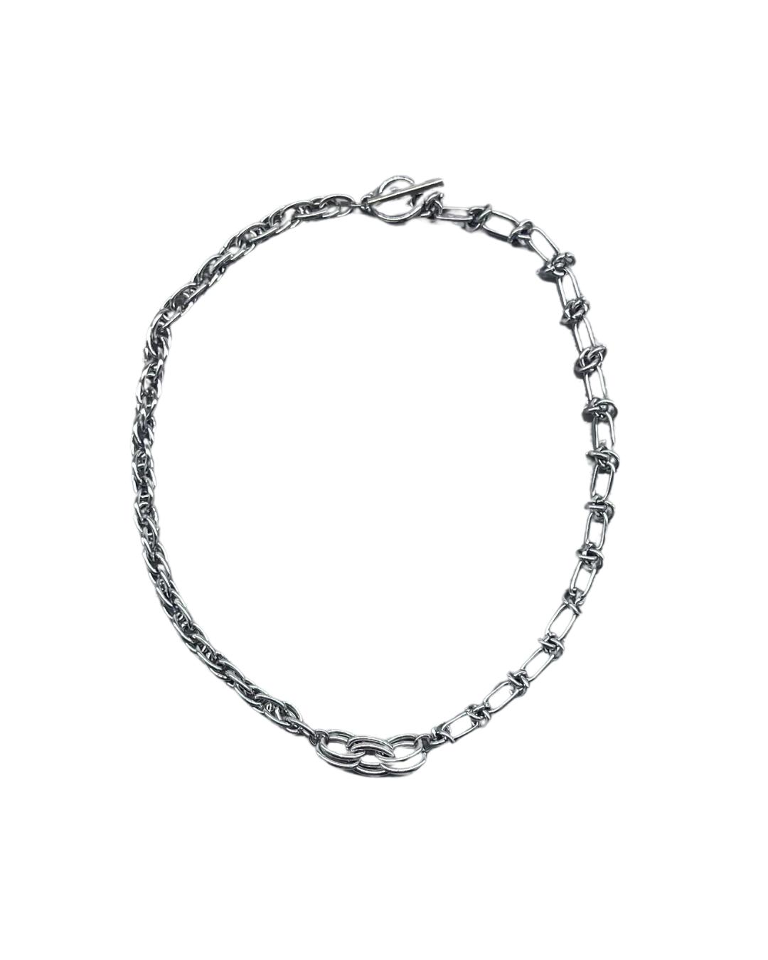 PERLES RARES - COLLIER DOUBLE CHAINES ARGENTEES