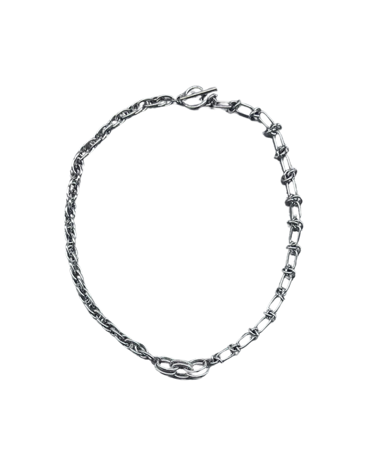 PERLES RARES - COLLIER DOUBLE CHAINES ARGENTEES