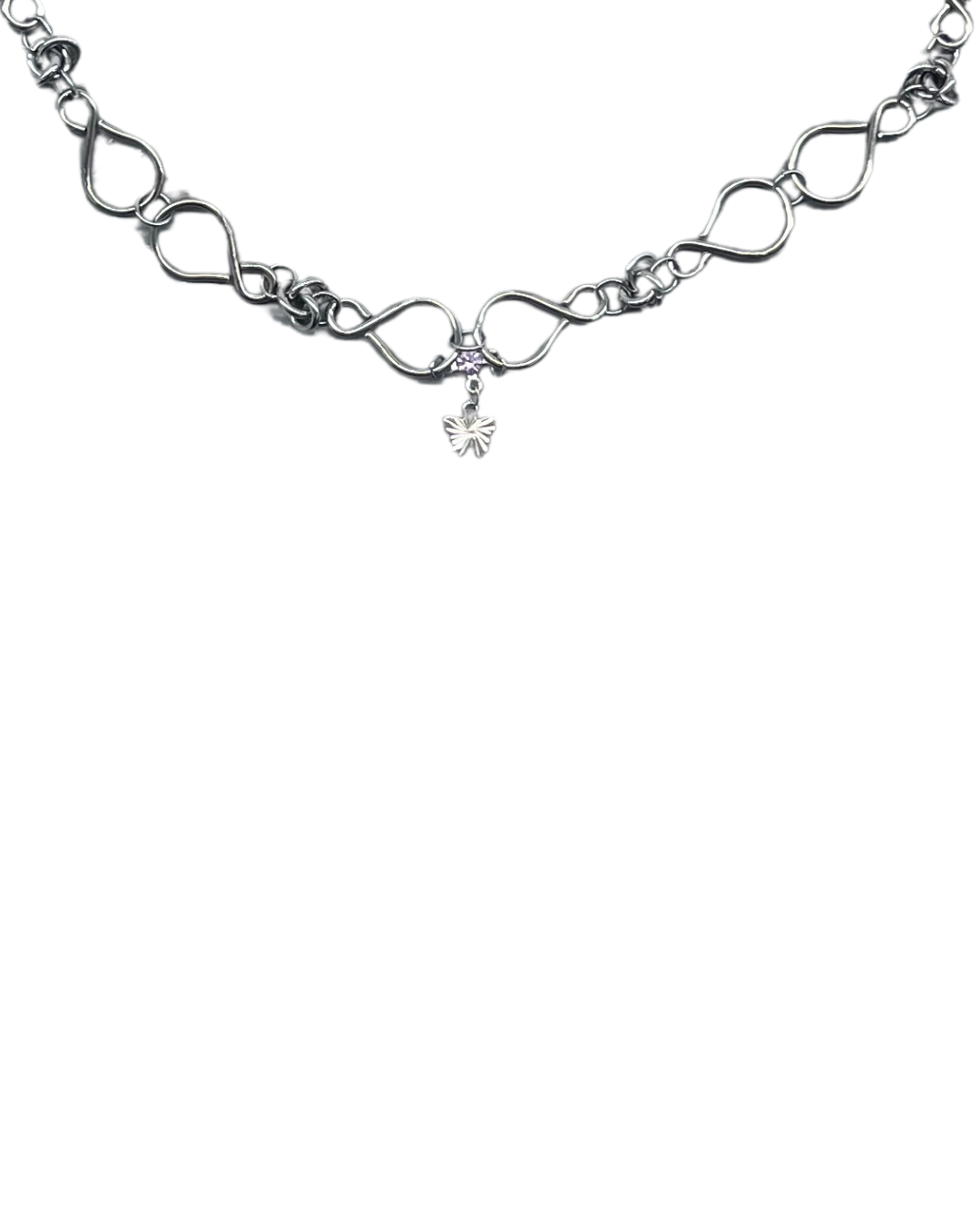 PERLES RARES - COLLIER CHAINES & PAPILLON