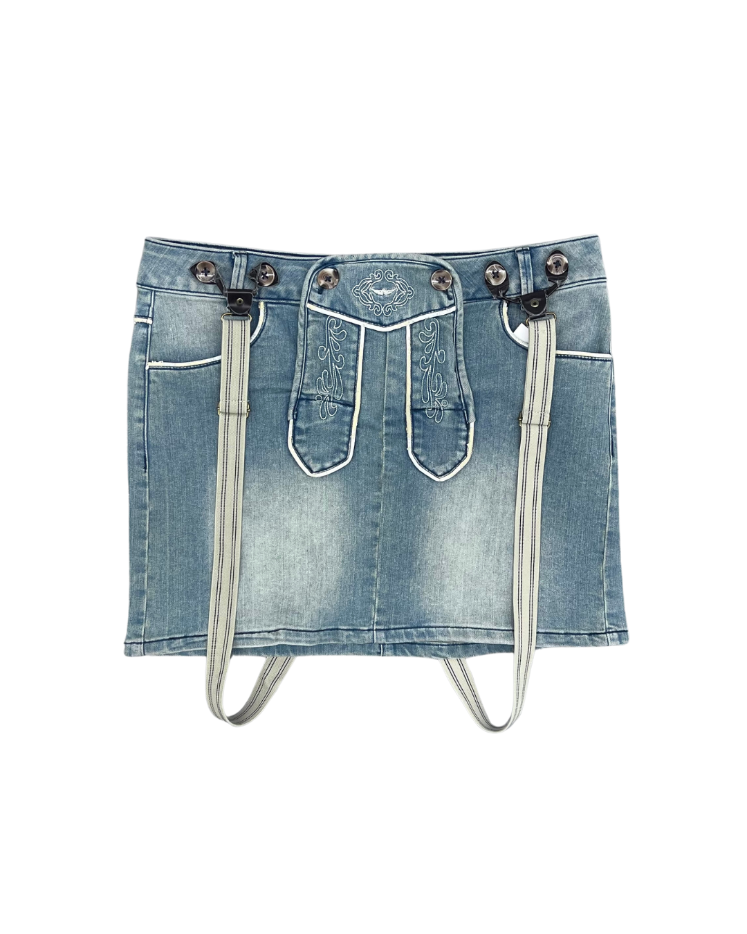 SECONDE MAIN - JUPE EN JEANS AVEC BRETELLES
