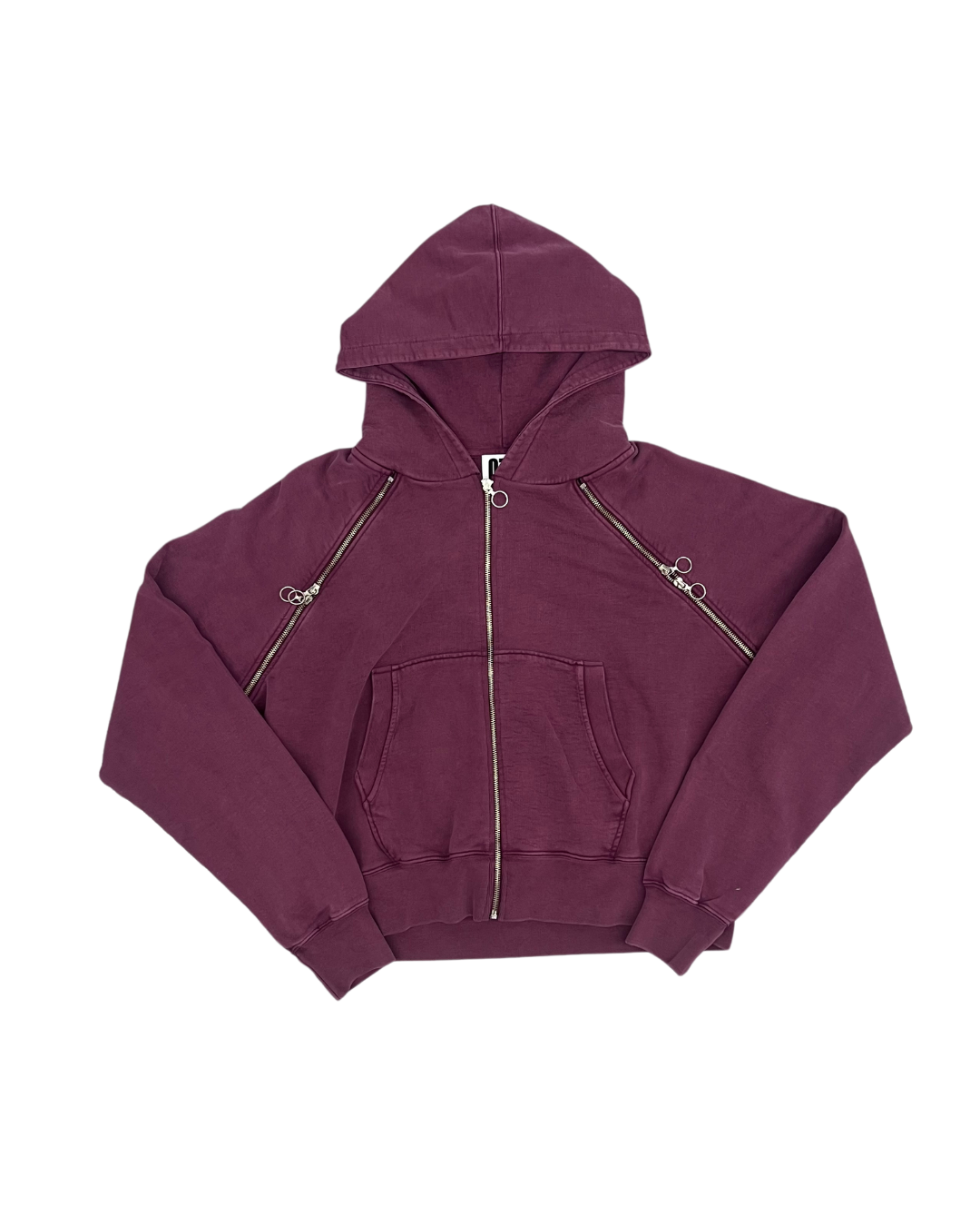 079 CREATES - RAGLAN ZIP HOODIE BORDEAUX