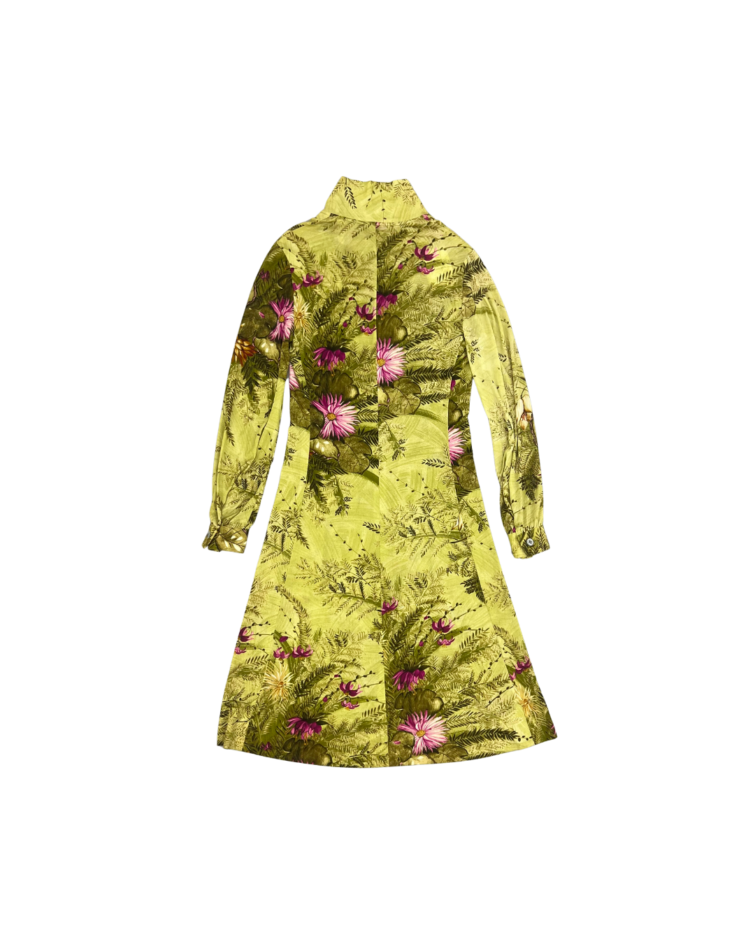 SECONDE MAIN - ROBE VERTE MOTIF FLEUR