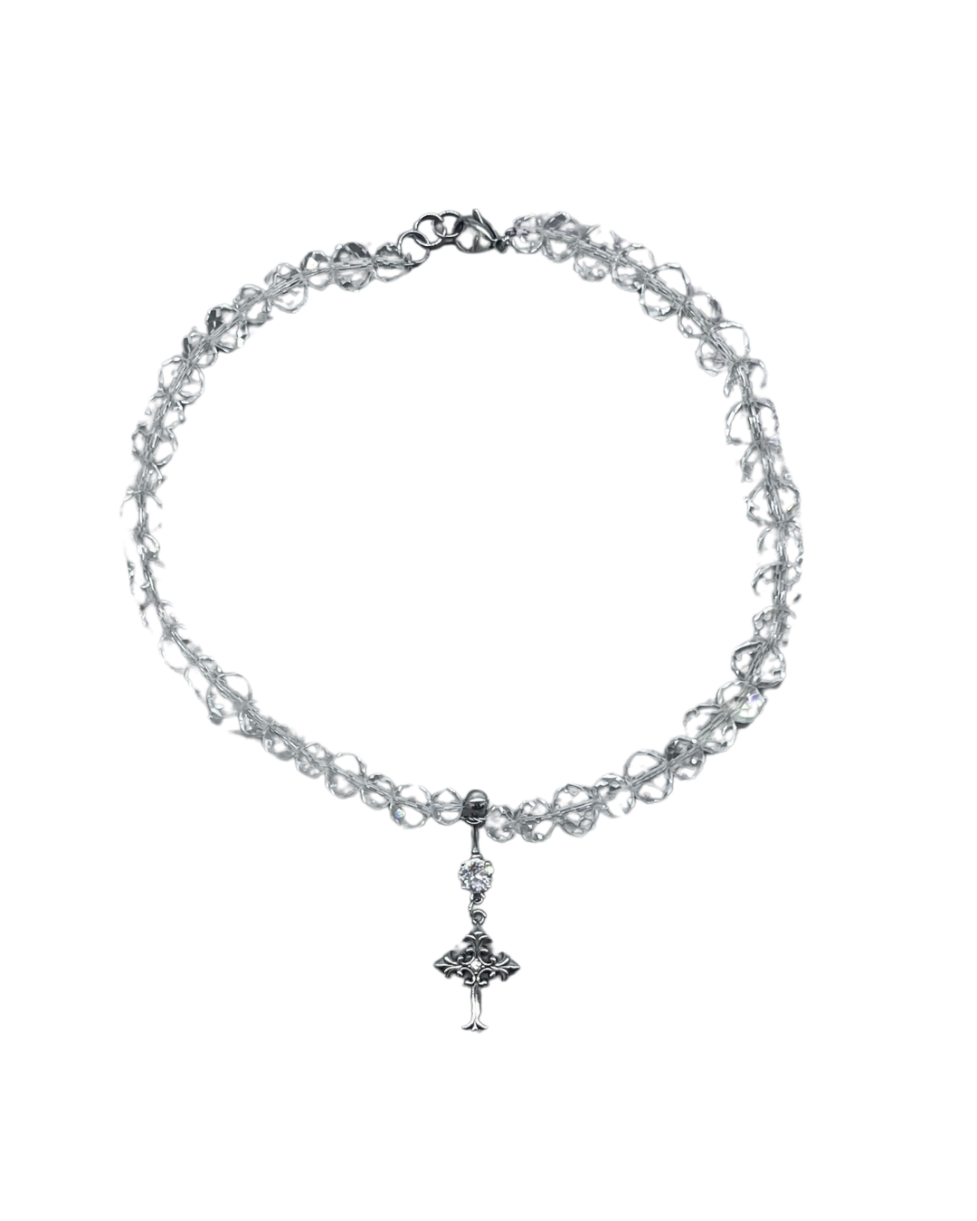 PERLES RARES - COLLIER PERLES BLANCHES & CROIX