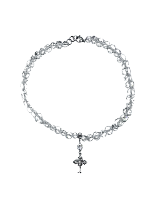 PERLES RARES - COLLIER PERLES BLANCHES & CROIX