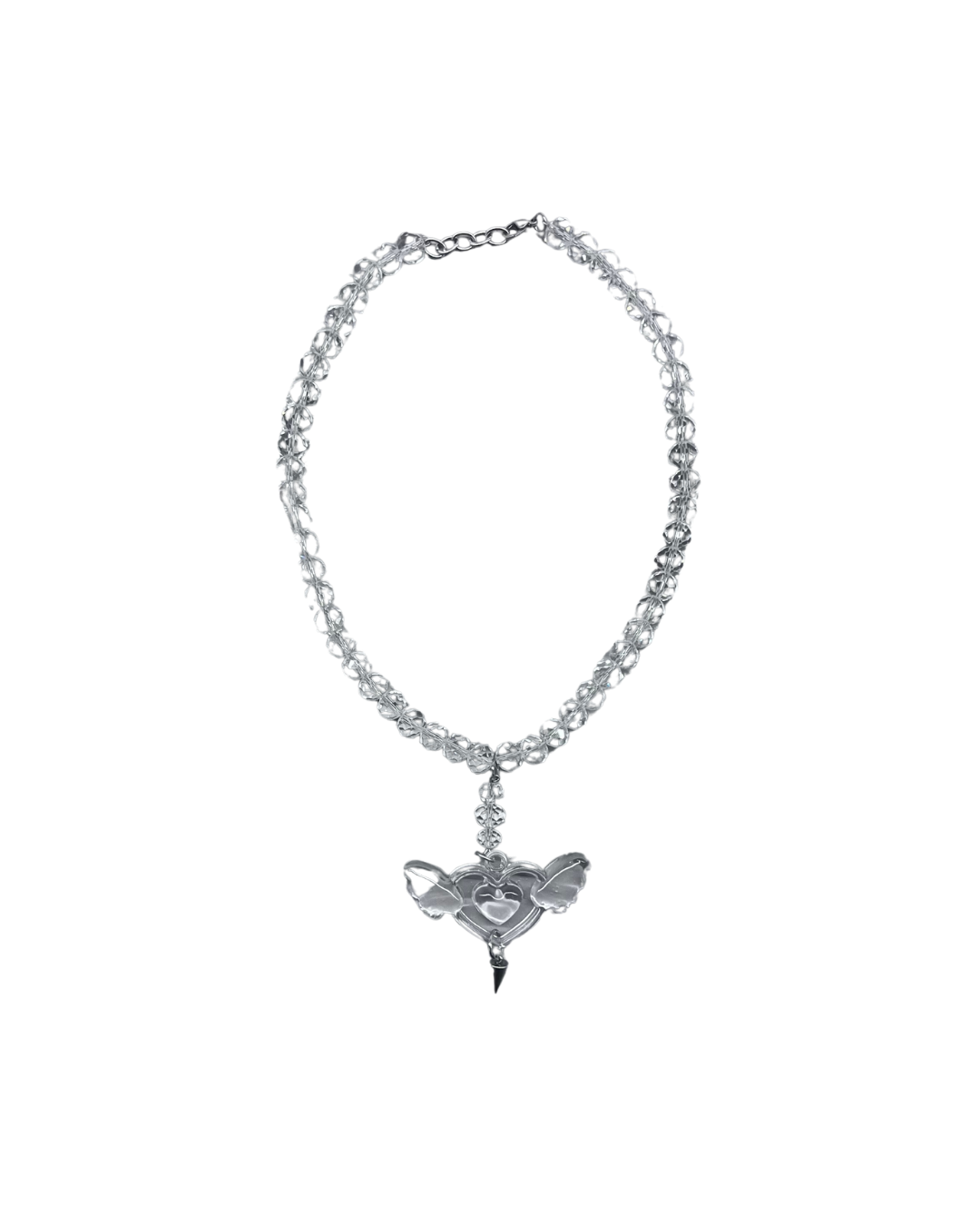 PERLES RARES - COLLIER PERLES & COEUR RESINE