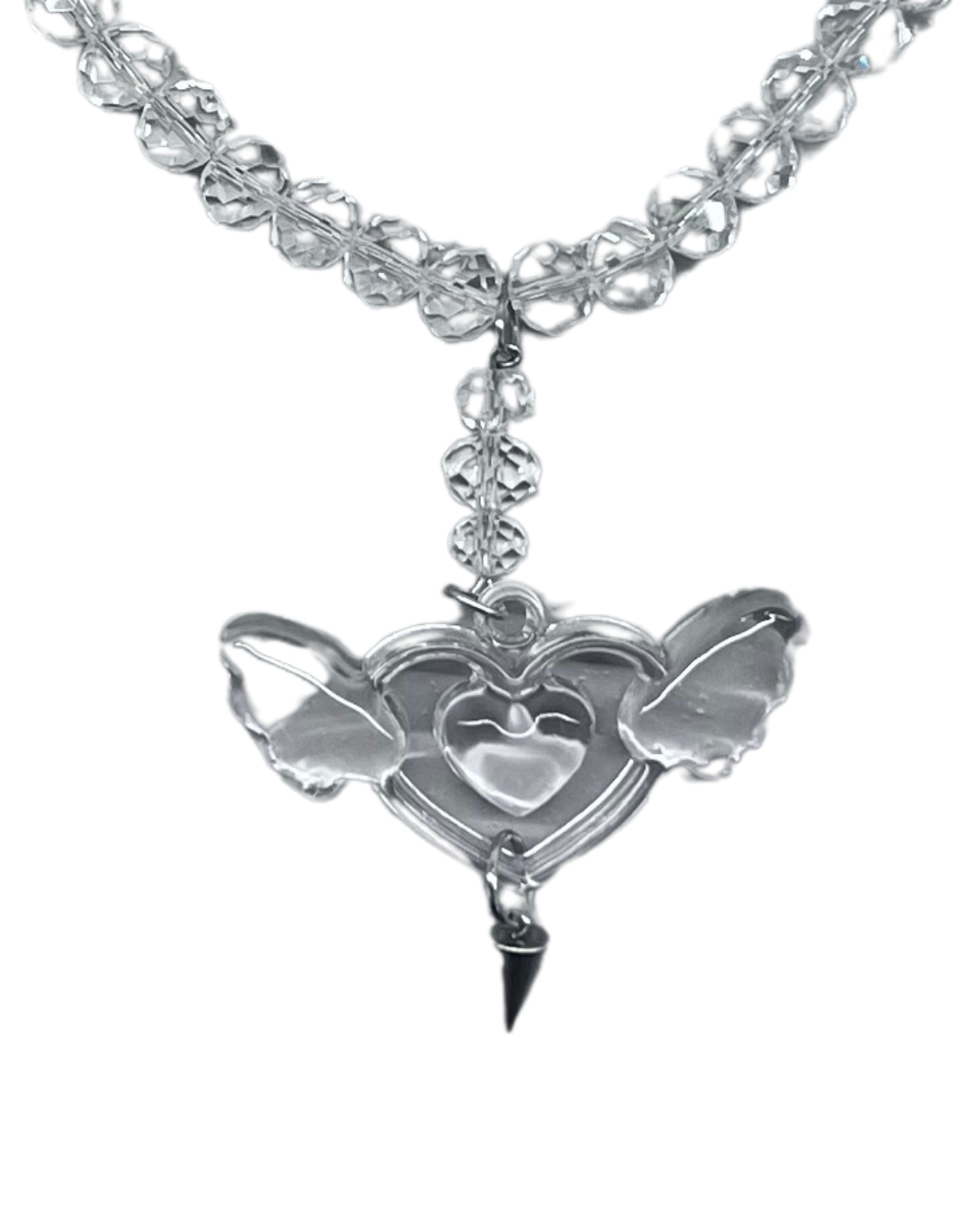 PERLES RARES - COLLIER PERLES & COEUR RESINE
