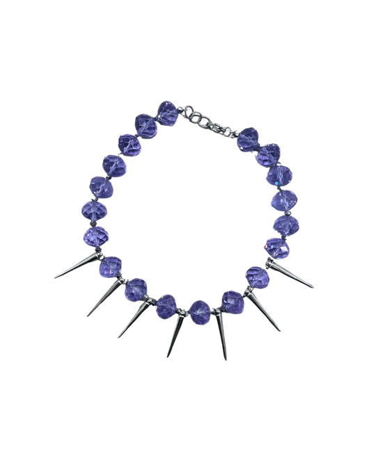 PERLES RARES - COLLIER PERLES VIOLETTES & PIQUES