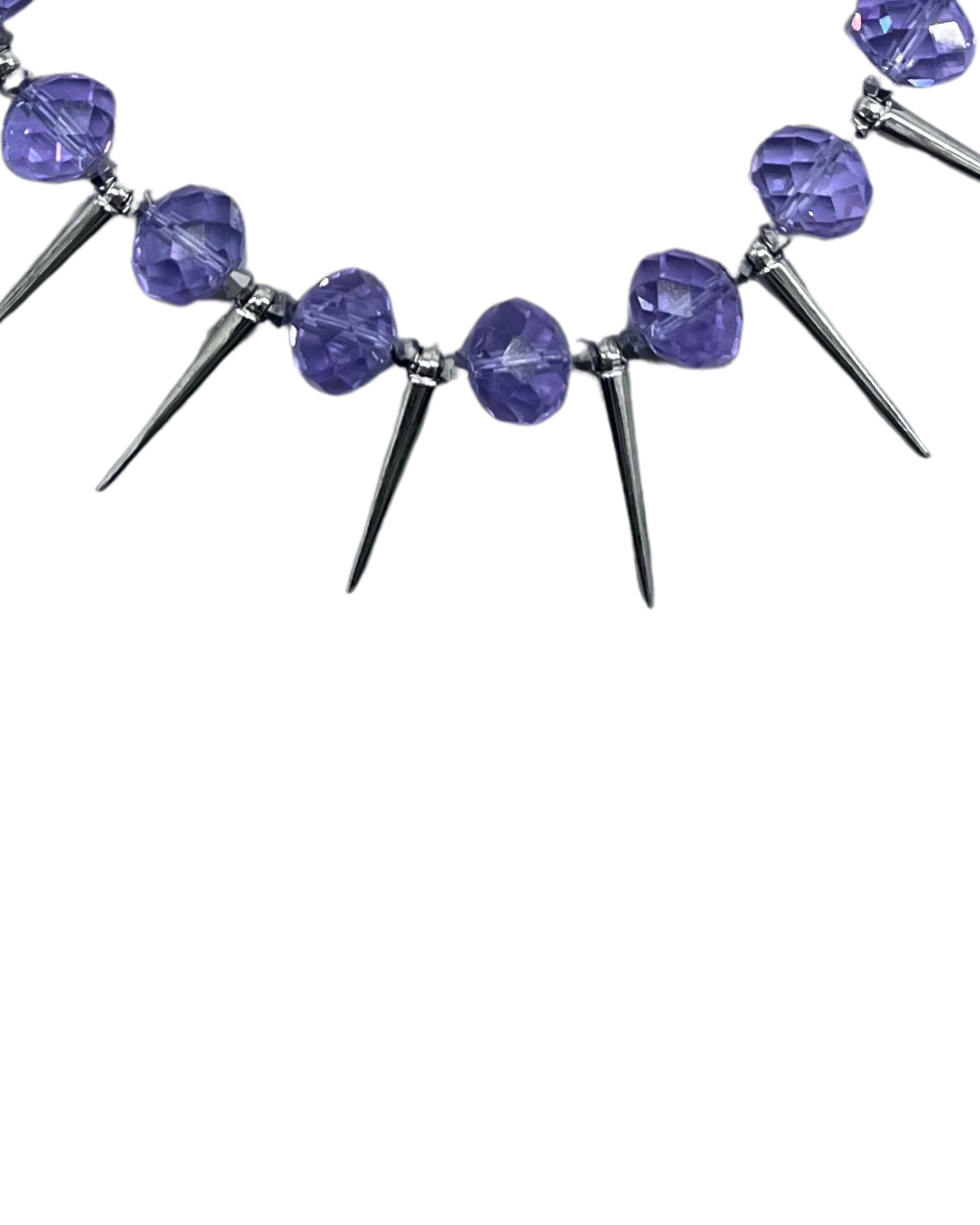 PERLES RARES - COLLIER PERLES VIOLETTES & PIQUES