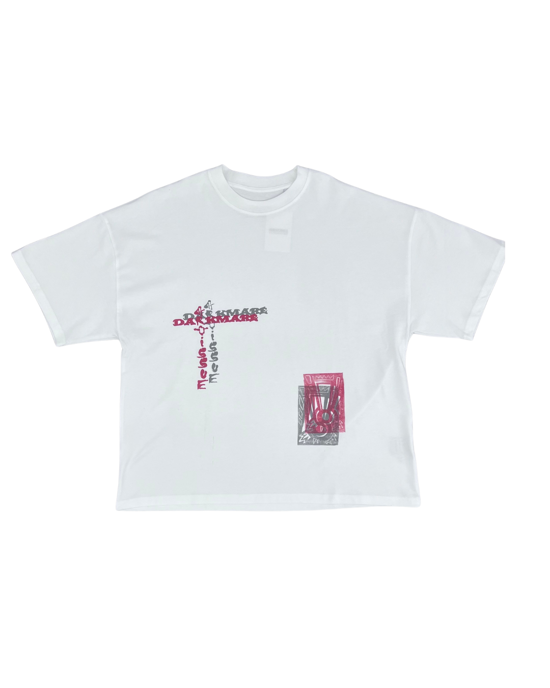 ARTISSUE - T-SHIRT DARKMARE BLANC/ROUGE
