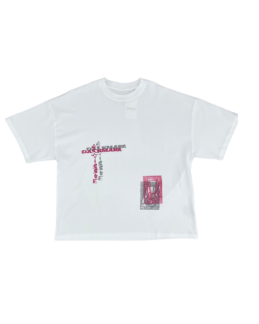 ARTISSUE - T-SHIRT DARKMARE BLANC/ROUGE