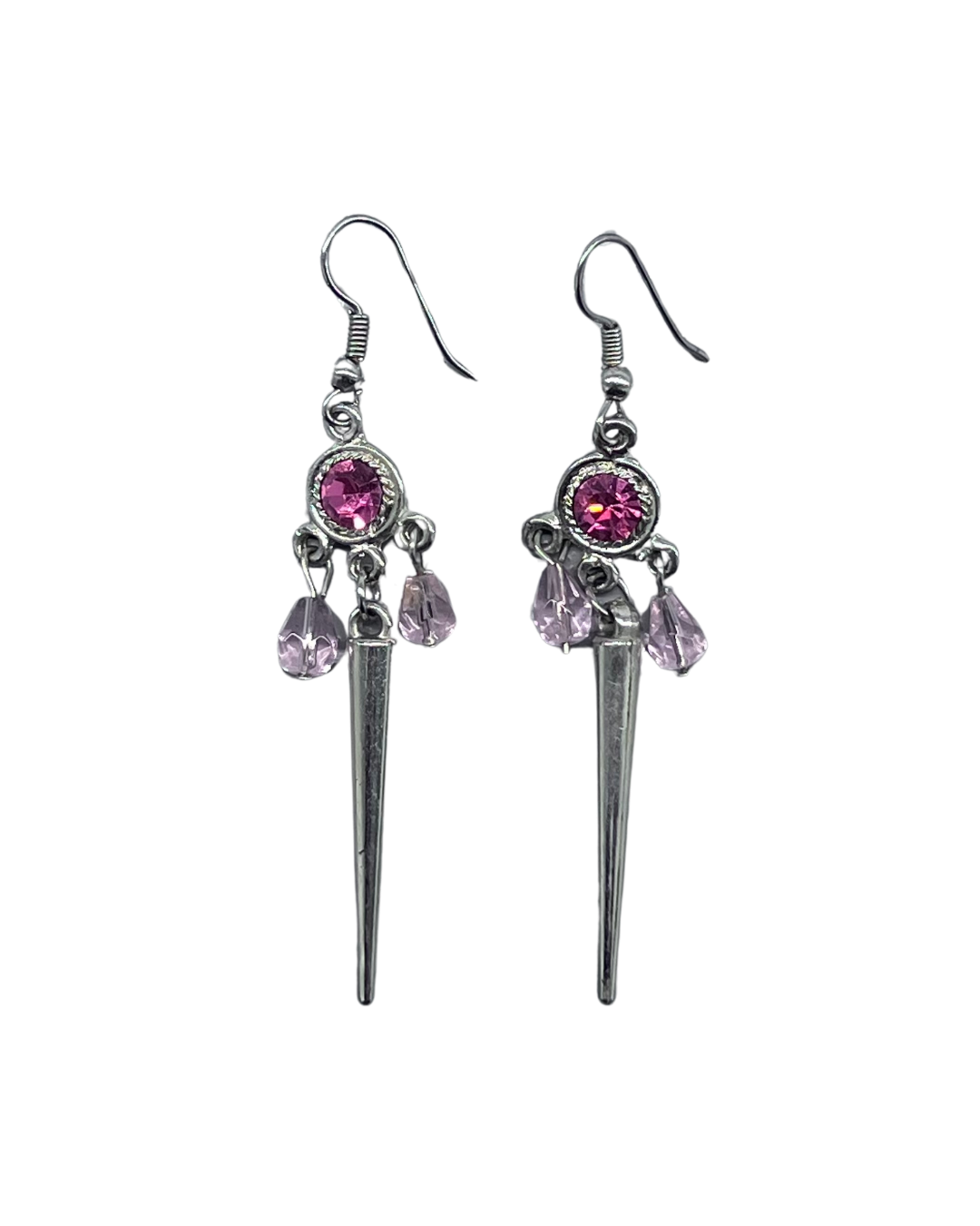 PERLES RARES - BOUCLES D'OREILLES PIQUES & PERLES ROSES
