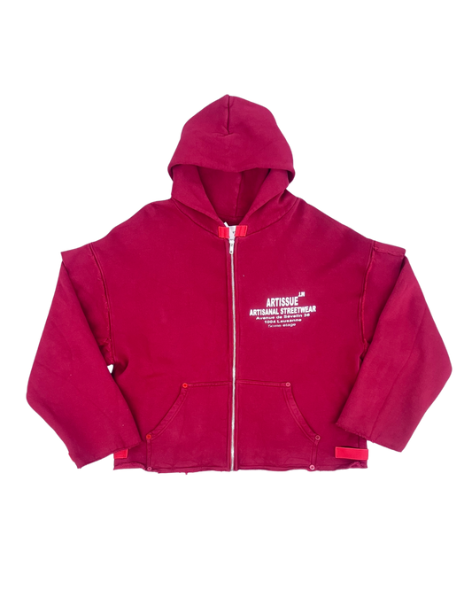 ARTISSUE - ZIPPER HOODIE  ROUGE