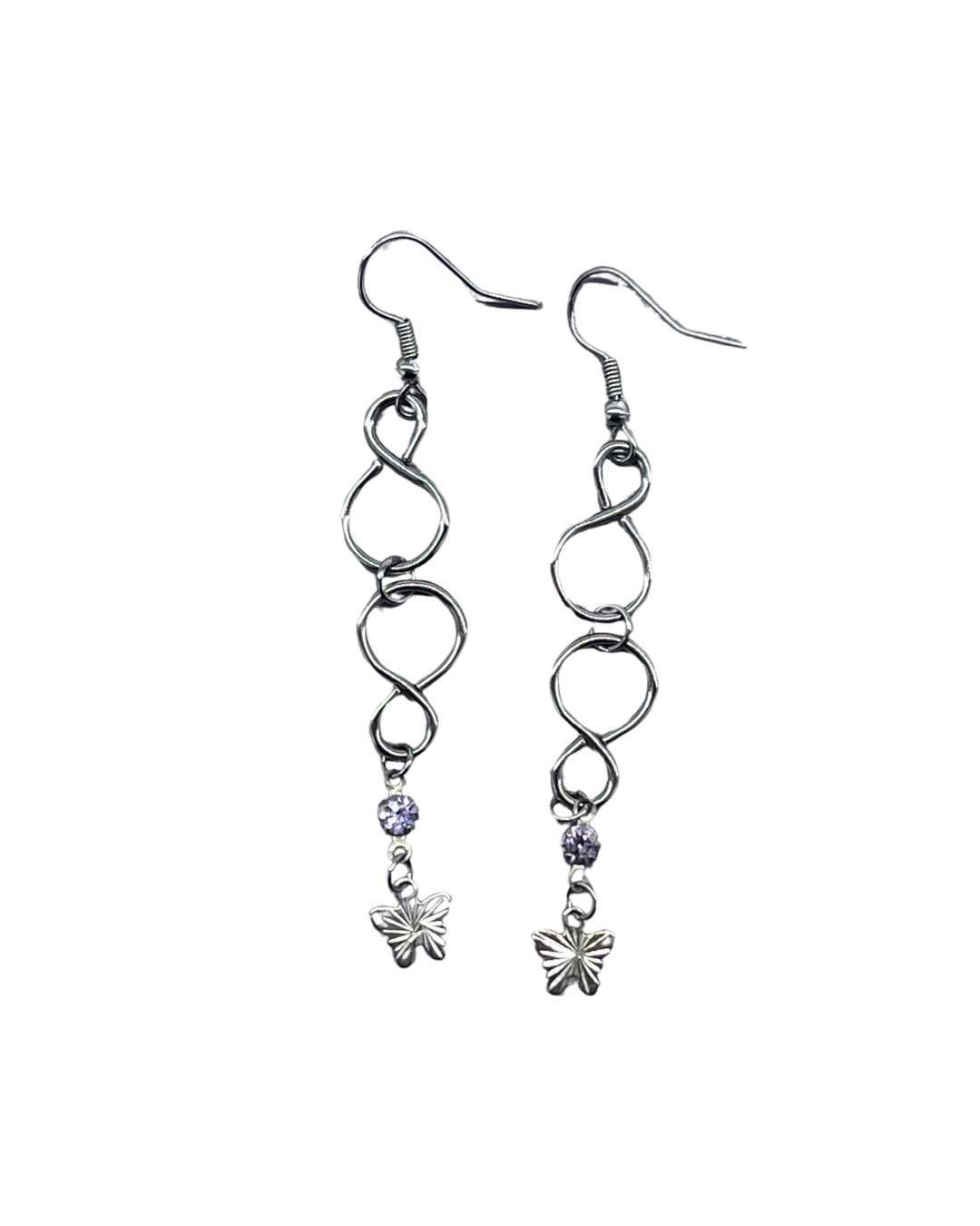 PERLES RARES - BOUCLES D'OREILLES CHAINES & PAPILLONS