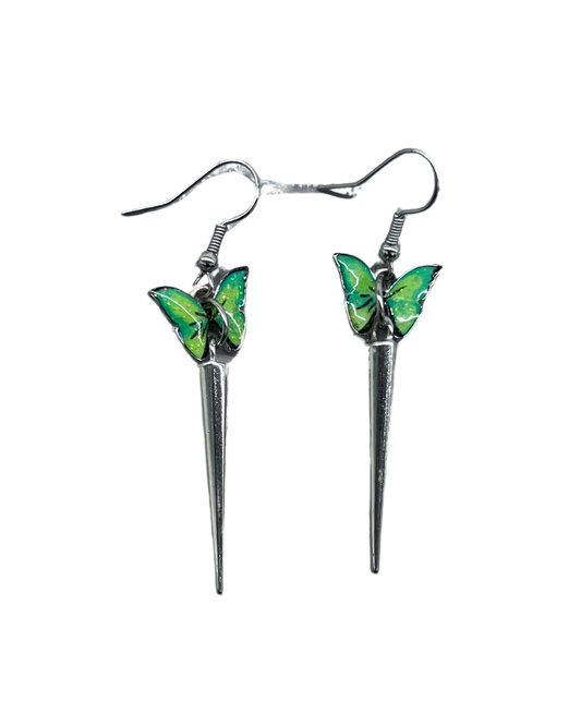 PERLES RARES - BOUCLES D'OREILLES PAPILLONS & PIQUES
