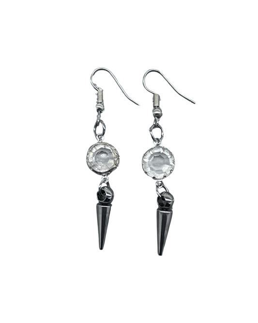 PERLES RARES - BOUCLES D'OREILLES PERLES BLANCHES & PIQUES