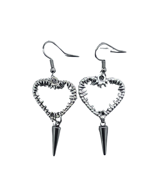 PERLES RARES - BOUCLES D'OREILLES GRAND COEUR & PIQUES