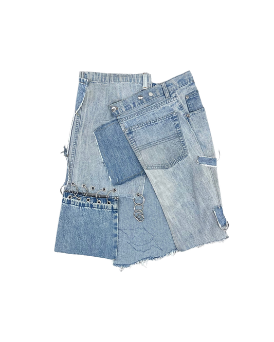 FMR - JUPE EN JEANS  DÉSTRUCTURÉE